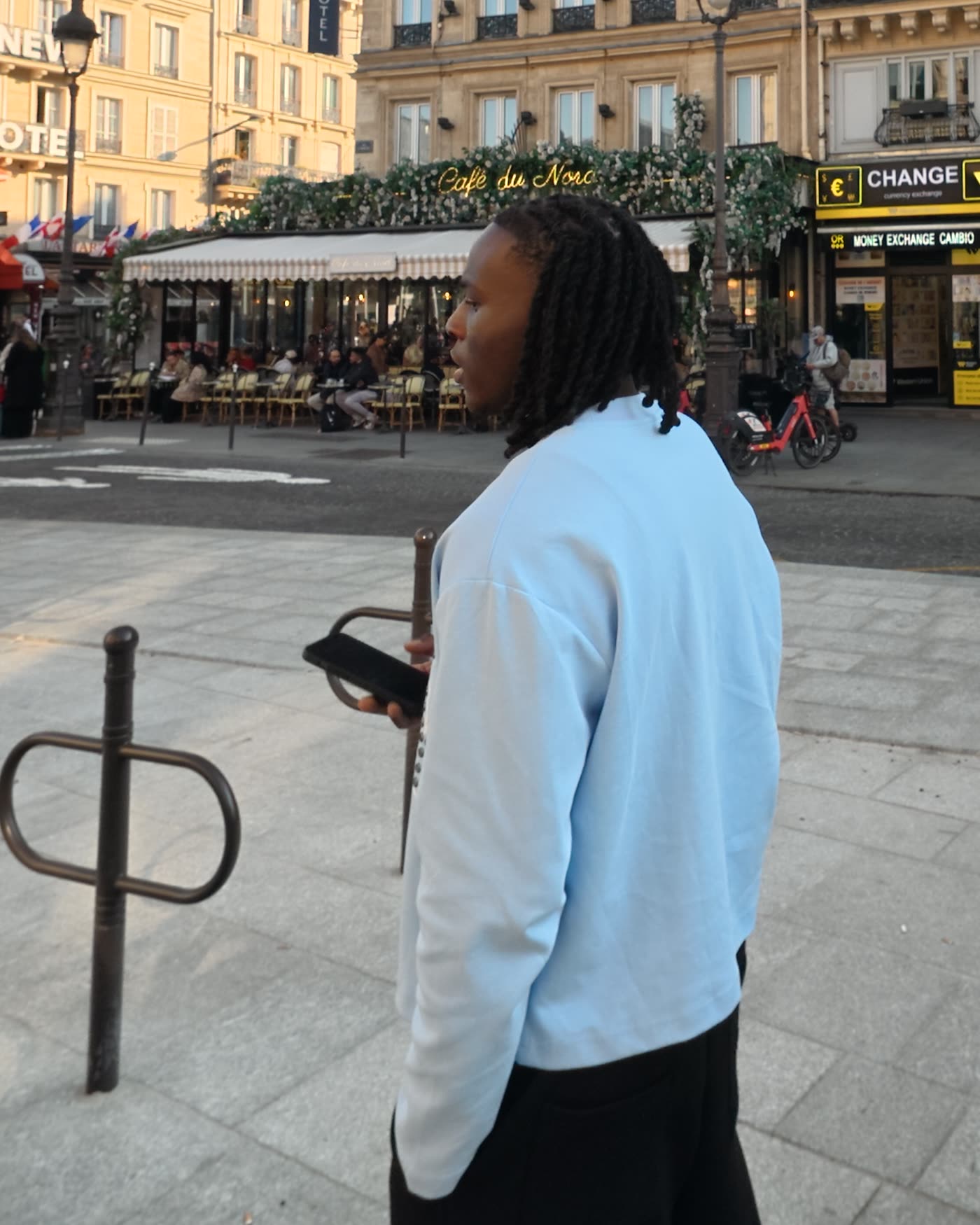 Richard on location in Paris, camera in hand